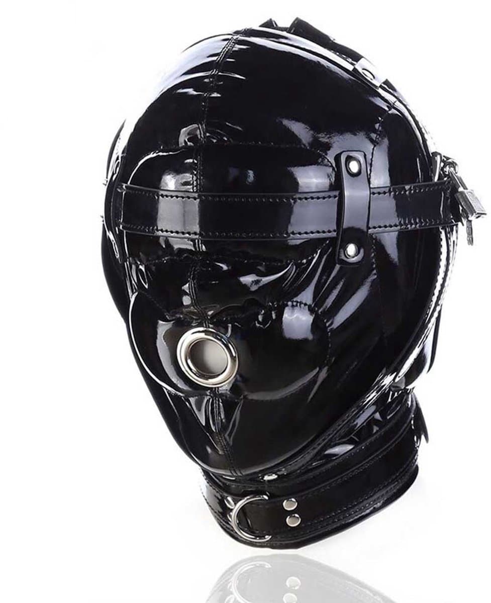 BDSM Masker - One Size - PU Leder - 3 Sloten - Choker - Gewatteerd - Blinddoek — afbeelding 1