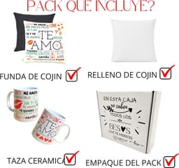 Romantische cadeaus voor koppels - Kussen en Mok met Liefdesboodschappen - Originele Geschenken voor Valentijnsdag, Verjaardag en Jubileum — thumbnail 4