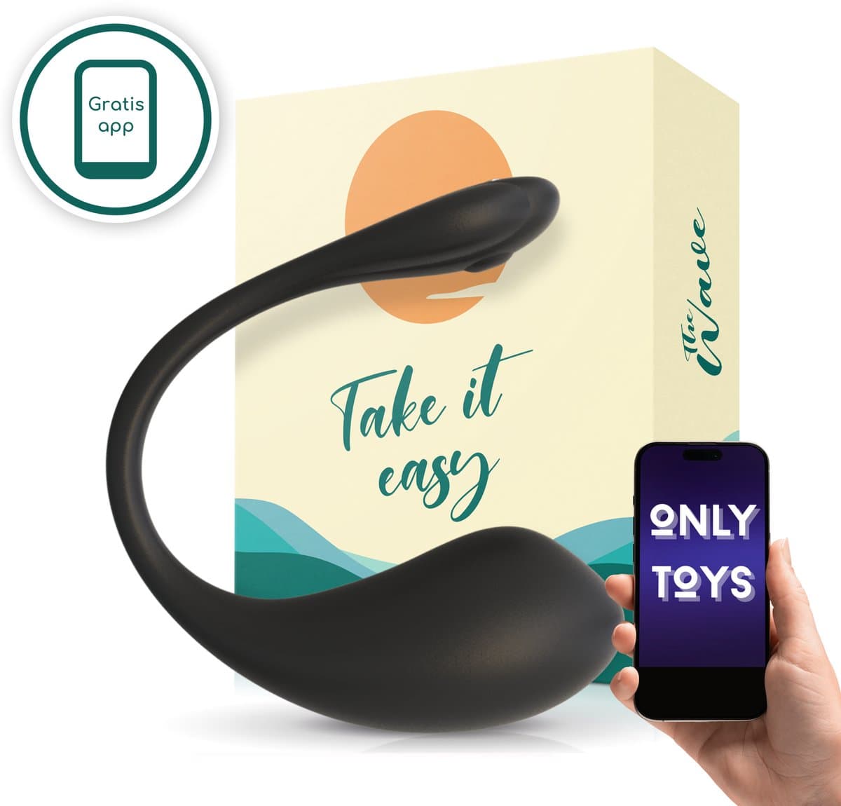 ONLYTOYS® The Wave - Vibrerend Ei met Afstandsbediening - Clitoris Stimulator - G Spot Vibrator Tril Ei met App - Vibrators voor Vrouwen en Koppels - Vibrerende Eieren - Sex Toys — afbeelding 1