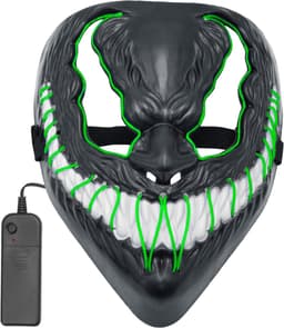 Griezelig LED Masker met Lichtgevend Demonen Gezicht voor Halloween en Feestjes — thumbnail 5