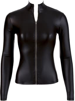 Cottelli Collection –  Wetlook Shirt met Lange Mouwen Als Pure Verleiding voor Spannende Dates – Maat L - Zwart — thumbnail 2