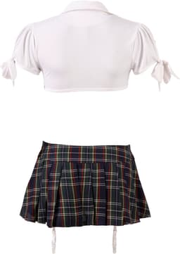 Cottelli Collection – Stout School Meisje Set met Rok en Top voor Ondeugende Meiden – Maat M – Wit — thumbnail 7
