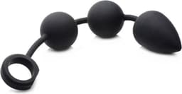 Tom of Finland Weighted Anal Ball Beads - Black — thumbnail 3