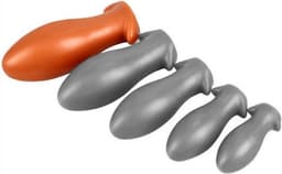 Buttplug XXL Ø8,5 cm Anal Plug - Egg - Butplug Buigzaam Siliconen - Oranje - Groot - Inbrengbare lengte 20 cm — thumbnail 3