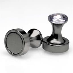 Black Line - Magnetische Power Pins Tepelklemmen met Siersteentje - Zwart — thumbnail 1