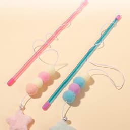 Speelgoed, interactieve speelstok met elastisch touw, pluche hanger speelgoed voor kleine kittenkatten oefening, set van 2 — thumbnail 2