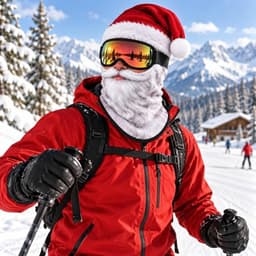 3D Print Balaclava Masker - Bivakmuts - Kerst Ski Masker - Facemask - Balaclava - Grappige Skimaskers - Unisex - Kerst skimasker voor buiten - Grappige cadeaus - Gezichtsmasker - voor Wintersport, Skiën, Kerst - Kerstman — thumbnail 3