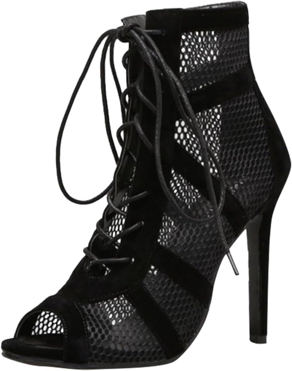 Dansschoenen met stiletto hoge hakken voor dames, 7 cm hak, peep toe sandalen, comfortabele latin dansschoenen met antislipzool, elegante danshakken voor dansevenementen — afbeelding 1