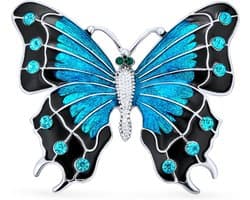 Statement Crystal Accent Geel Oranje Golden Aqua Blauw Zwart Clear Tuin Libelle Firefly Fladderende Filigraan Vlinder Broche Sjaal Pin Voor Vrouwen Tieners Zilver Verguld, Eén maat, Kristal,