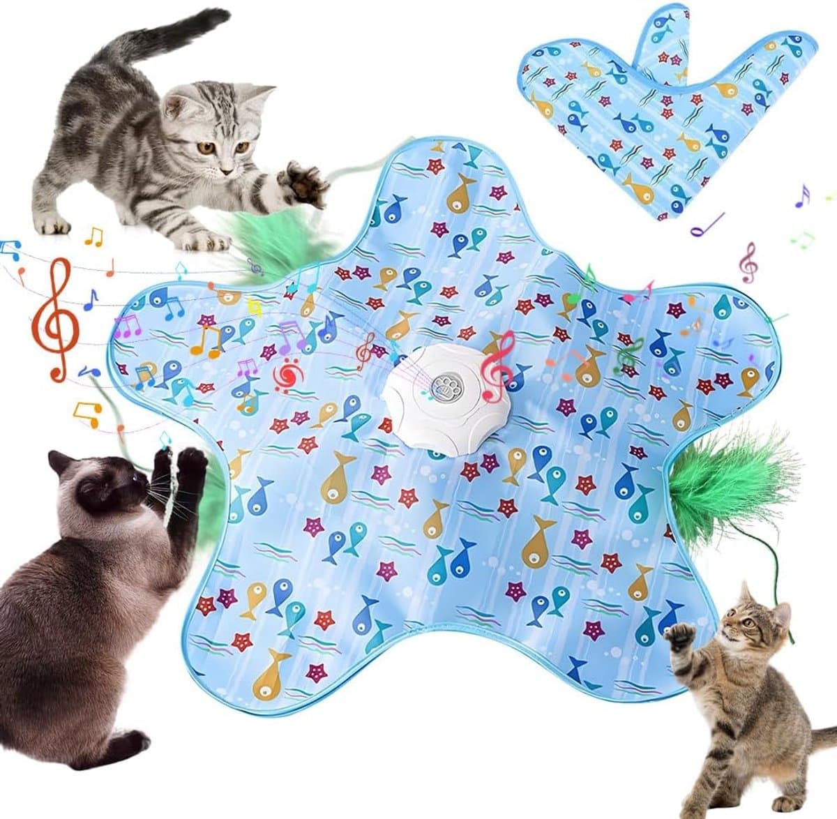 kattenspeelgoed met veerautomaat, kattenspeelgoed, zelfbezigheid, oplaadbaar kattenspeelgoed, elektrisch met muisgeluiden, 3 speelmodi, instelbare snelheid — afbeelding 1
