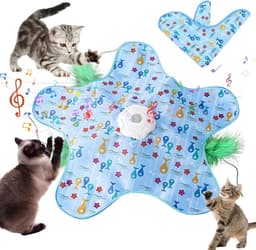 kattenspeelgoed met veerautomaat, kattenspeelgoed, zelfbezigheid, oplaadbaar kattenspeelgoed, elektrisch met muisgeluiden, 3 speelmodi, instelbare snelheid — thumbnail 1