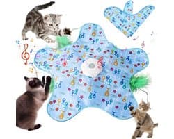kattenspeelgoed met veerautomaat, kattenspeelgoed, zelfbezigheid, oplaadbaar kattenspeelgoed, elektrisch met muisgeluiden, 3 speelmodi, instelbare snelheid