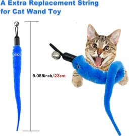 10 stuks wormen kat speelgoed navulling, kattenworm speelgoed kattentoverstaf bijlagen, kattenveer speelgoed hulpstukken vervangingen, speelgoed worm kat speelgoed voor binnen — thumbnail 4
