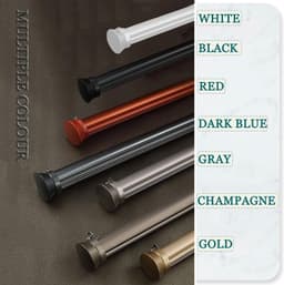 ain Rod Set Enkele/Dubbele Aluminium ain Pole met Clete Accessoires Verkrijgbaar in 7 Kleuren - Ideaal voor Thuis & Kantoor Maat: 1,4 m (A-1,4 m) — thumbnail 5