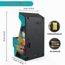 Mini Arcade Game Machine Groen - 2,8 Inch TFT Scherm - 156 Klassieke Games - Oplaadbare Batterij - Handheld Spelcomputer — thumbnail 5