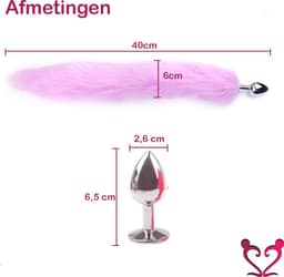 Daily Joy Buttplug Staart – Vossenstaart – Tail Buttplug – Butt plug – 40cm – Roze — thumbnail 4