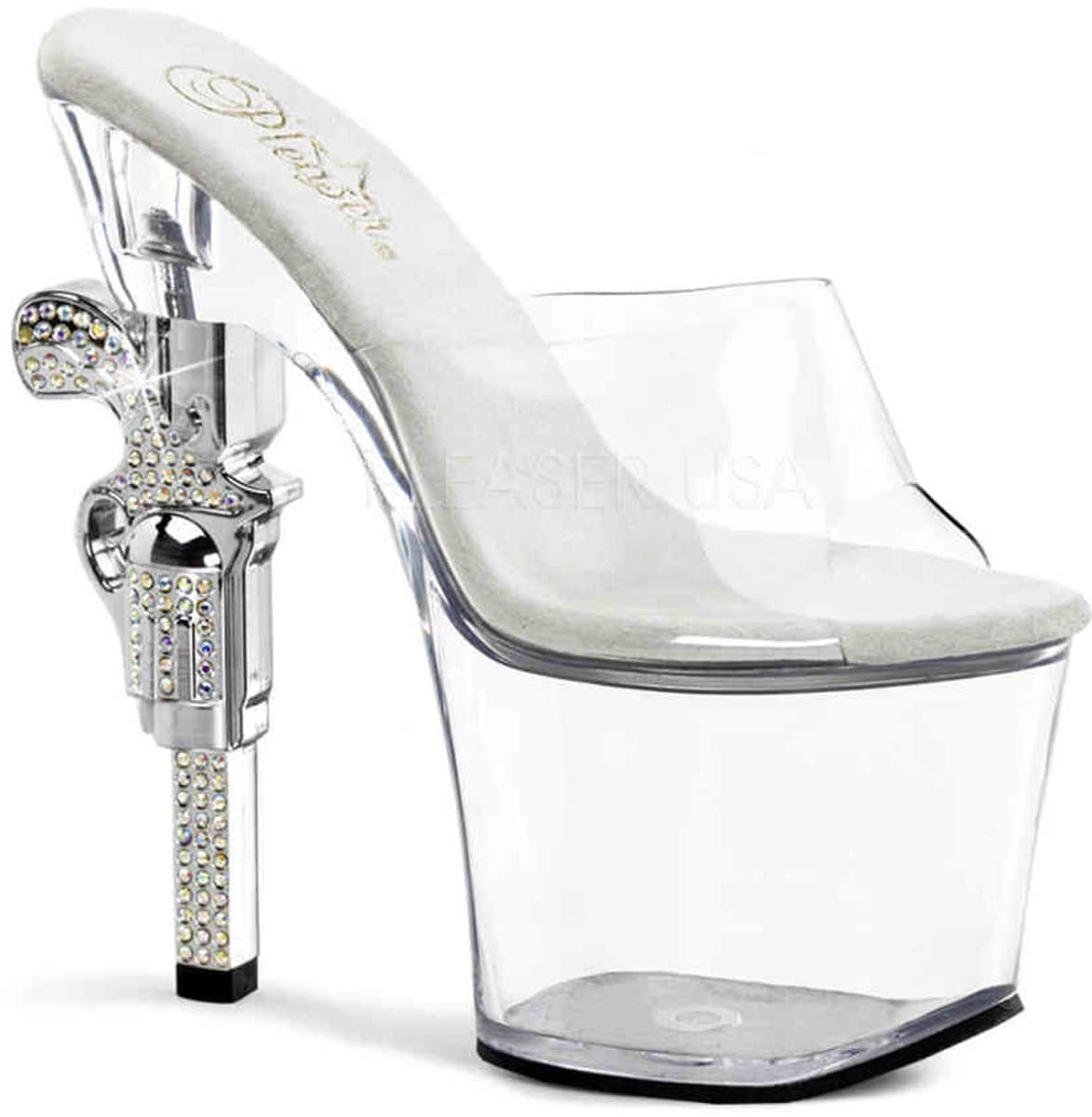 Pleaser - REVOLVER-712 Muiltjes - Paaldans schoenen - 35 Shoes - Wit — afbeelding 1