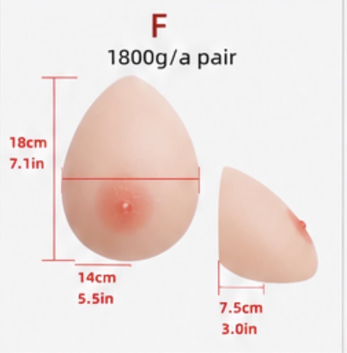Zelfklevende Siliconen Borsten – Cup F – 1800 gram- Borstprothese – Travestie, Crossdress & Cosplay –Nep Tieten-Nep Borsten- — afbeelding 1