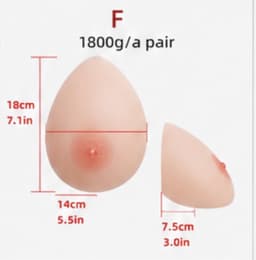 Zelfklevende Siliconen Borsten – Cup F – 1800 gram- Borstprothese – Travestie, Crossdress & Cosplay –Nep Tieten-Nep Borsten- — thumbnail 1