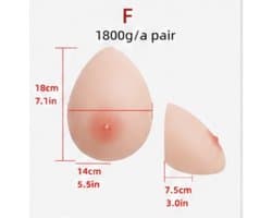 Zelfklevende Siliconen Borsten – Cup F – 1800 gram- Borstprothese – Travestie, Crossdress & Cosplay –Nep Tieten-Nep Borsten-