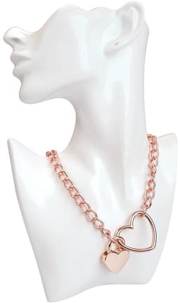 Liebe Seele - Ketting Collar met Hartvormig Hangslot - Goud — thumbnail 1