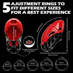 DOWO® - Vibrerende Kuisheidskooi - Peniskooi - 10 Vibratiestanden - Kuisheidskooi voor Mannen - Chastity cage - ABS - 5 Maten - Met App & Afstandsbediening — thumbnail 2