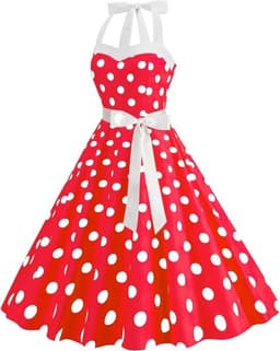 Vintage Stijl Polkadot Jurk voor Dames Jaren '50 Cocktail & Feest — thumbnail 2