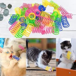 Spiraalveren, nieuw huisdierspeelgoed voor katten, kattenspringspeelgoed, kunststof, kleurrijke spiraalveren — thumbnail 5