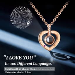 SolidKeus - Geconserveerde Echte Roos met I Love You Ketting — thumbnail 2
