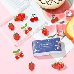 1 Doos 10 Stuks 5 Stijlen Aardbeien Emaille Pins Rode Kersen Broche Pin Bulk Metaallegering Zomer Fruit Aardbeien Kersen Reversspelden Rugemblemen Voor Rugzak Kledingtas Hoed Accessoires — thumbnail 4