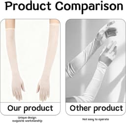 Handschoenen voor dames, tule handschoenen dames, huidskleur handschoenen, kostuum, nethandschoenen, Halloween tule handschoenen, handschoenen kostuum, elegante lange armwarmers handschoenen — thumbnail 4
