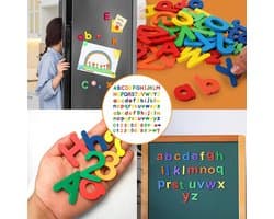 Magnetische letters en cijfers, 105 stuks alfabet magneten met grote