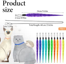 10 stuks kattenspeelgoed, vervanging kattenspeelgoed, wormen, vervangingen, navulling, interactief kattenspeelgoed, kittenstok, navulopzetstuk voor katten, kittens — thumbnail 1