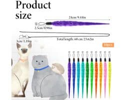 10 stuks kattenspeelgoed, vervanging kattenspeelgoed, wormen, vervangingen, navulling, interactief kattenspeelgoed, kittenstok, navulopzetstuk voor katten, kittens