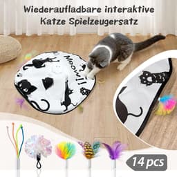 14-delige kattenspelletjes vervangende interactieve kitten veerspelletjes voor binnenkatten met Mylar kreukballen veelkleurig pakket voor binnenoefening.. — thumbnail 2