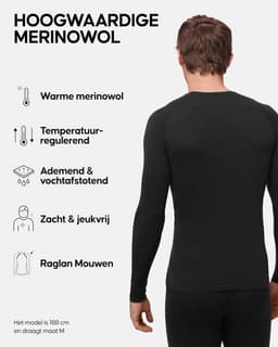 ENDURANCE Merino Thermo Shirt Heren, Lange Mouw, Warm, Met of zonder Rits — thumbnail 2