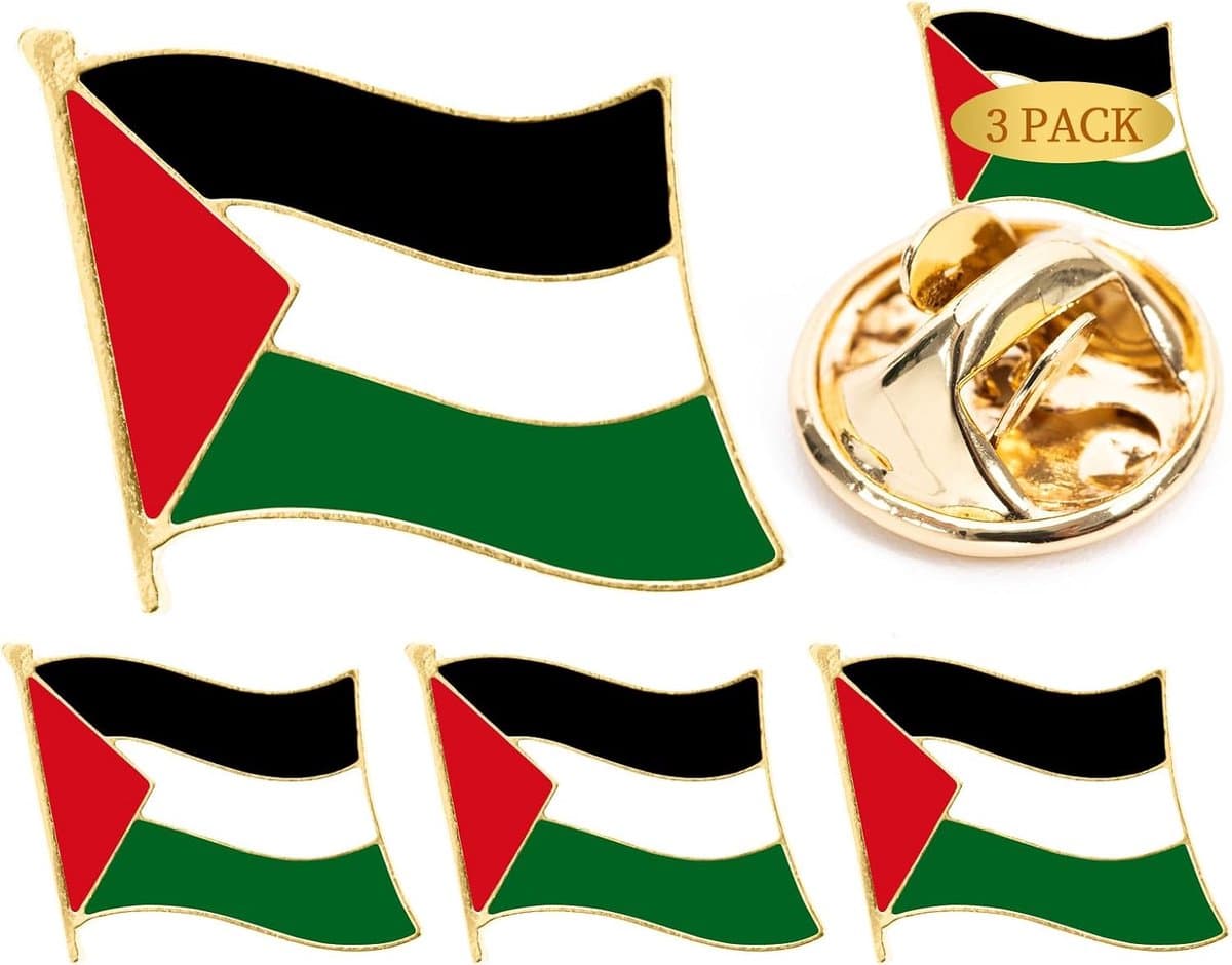 3 stuks Palestina Vlag Revers Pin Badge Nationale Country Vlag Knop Revers Pin — afbeelding 1
