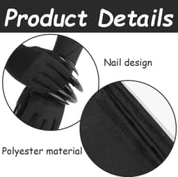 SnelShoppen - Halloween Kostuum Handschoenen Zwart Lange Gloves met Nagels - Herbruikbare Polyester Handschoenen voor Feestelijke Halloween Outfit - U — thumbnail 4