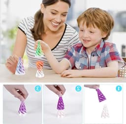 3D Geprinte Spiraal Kegel Fidget Speelgoed - 3 Stuks Onmogelijk Piramide Doorvoer Sculptuur Mini Infinity Spiraal Kegel Stressverlichting Desk Toys voor Kinderen en Volwassenen — thumbnail 4