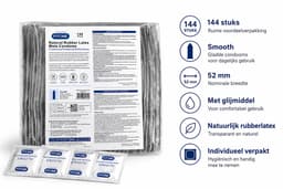 condooms 144 stuks – condooms naturel – condooms met glijmiddel – condooms 52mm – condooms grootverpakking – FiTONE — thumbnail 3