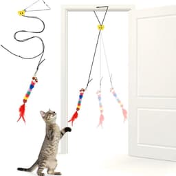 Kattenspeelgoed, interactief kattenspeelgoed, veerdeur, hangend kattenspeelgoed, muisspeelgoed, zelfspelend, intrekbare kattenplagerspeelgoed voor binnen, katten, kittens en verveelde katten — thumbnail 4