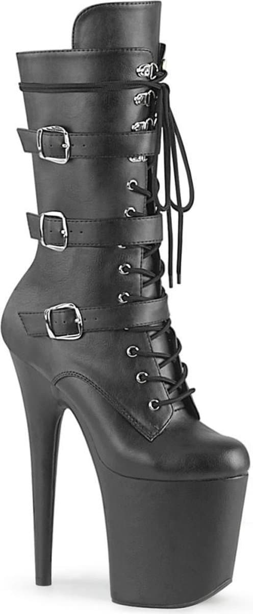 Pleaser - FLAMINGO-1053 Plateau Laarzen - Paaldans schoenen - 36 Shoes - Zwart — afbeelding 1