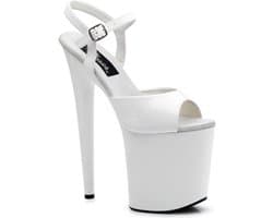 Pleaser - FLAMINGO-809 Sandaal met enkelband, Paaldans schoenen - Paaldans schoenen - 39 Shoes - Wit