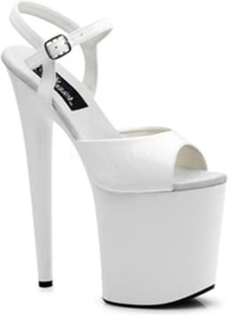Pleaser - FLAMINGO-809 Sandaal met enkelband, Paaldans schoenen - Paaldans schoenen - 39 Shoes - Wit — thumbnail 1