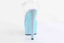 Pleaser - ADORE708LG Sandaal met enkelband, Paaldans schoenen - US 9 - 39 Shoes - Blauw/Transparant — thumbnail 2