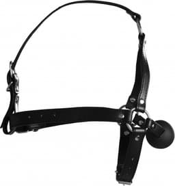 Hoofdharnas met Solid Ball Gag - Zwart — thumbnail 8