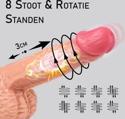 IntiMate® Alexander - Stotende en Roterende Dildo - Sexmachine met Afstandsbediening - XXL Vibrerende Monsterdildo - Handsfree Neukmachine Dildo met Zuignap - Levensecht Materiaal - 23cm Lange Realistische Structuur - Voor Anaal En Vaginaal Gebruik — thumbnail 8