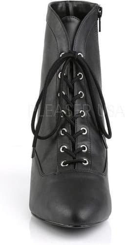 Fab-1005 enkellaars met veters en korte hak mat zwart - Steampunk Victoriaans - (EU 47 = US 16) - Pleaser Pink Label — thumbnail 3