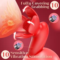 Daity Tepelzuiger Vibrerend met 10 Standen – Nippelvibrator & Clitoris Stimulator – Draadloos en Oplaadbaar – Seksspeeltje voor Vrouwen – Rood — thumbnail 7