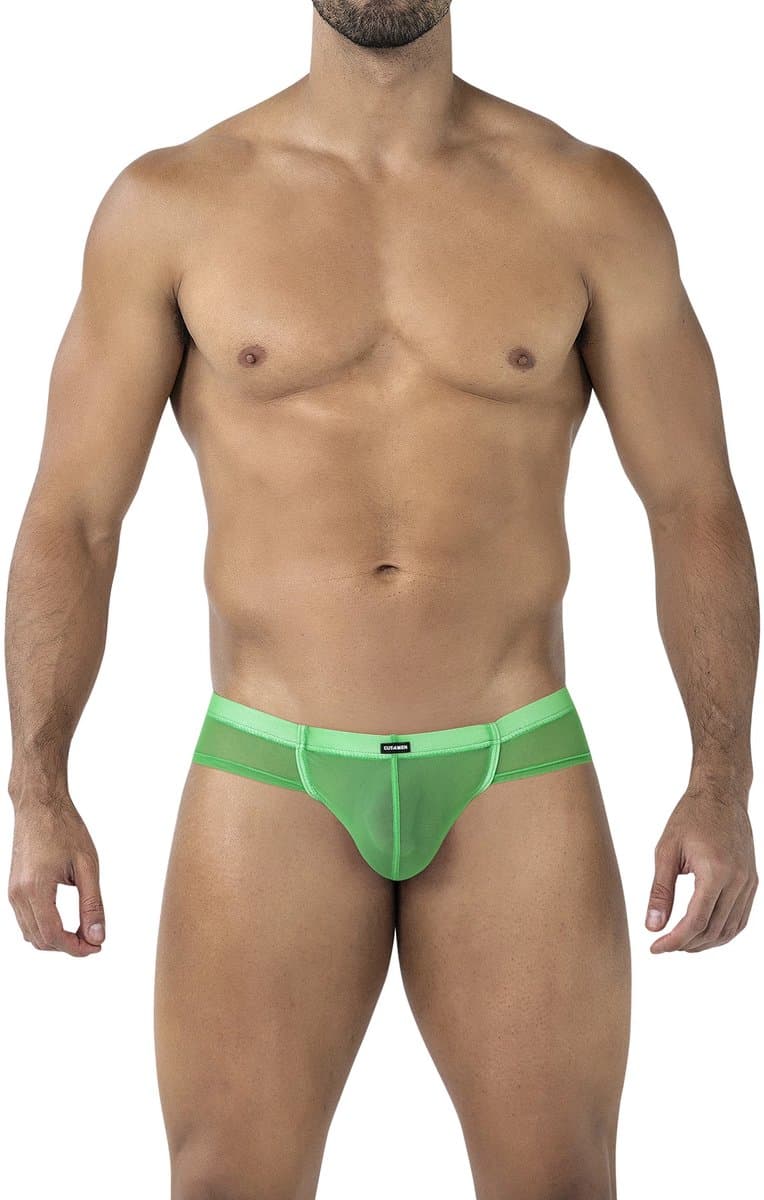 Cut4Men - Hybrid Cheeky Mesh Herenslip - Neon Groen - Maat XL — afbeelding 1